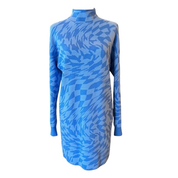 NWT Gianni Bini GB Geometric Swirl Sweater Dress Girls Sz S  Long Sleeve Blue - Picture 5 of 10